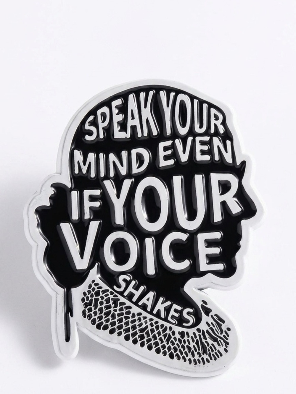 "Speak Your Mind" Black Enamel Pin